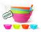 4 x Plastic Sippy Bowls With Built-in Straw For Kids Assorted Colors