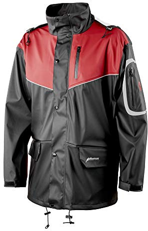 Albatros 274770-210-M Regenjacke Climate JKT, Schwarz/Rot, M