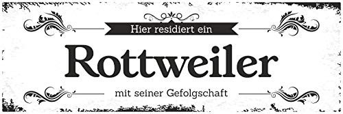 Schild Vintage Shabby Geschenk Holzschild Hundeschild Rottweiler Türschild