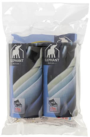 ÉLÉPHANT Maison - Recharge Brosse Adhésive x2-42 Feuilles - 7 Mètres d'Utilisation - Pour Vêtements - Retire Poussières, Cheveux, Poils - Découpe Spiralée - Haute Qualité