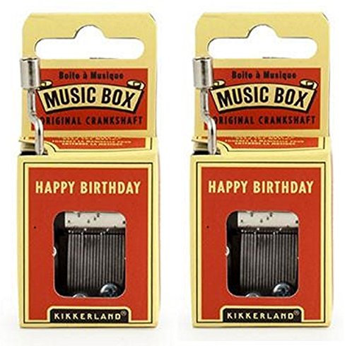 Kikkerland Happy Birthday Kurbel Spieluhr 2er Set