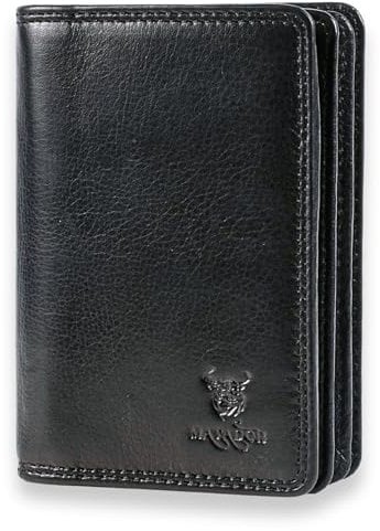 MATADOR Hülle Fahrzeugpapiere Leder #Porto mit edler Geschenk Box, Elegante RFID Blocker Kartenhülle, Luxus Business Card Case Viele Kartenfächer in Schwarz Nappa