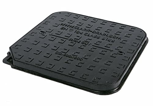 Clark Drain CD777KMB 600mm x 600mm X 40mm (Overall Size Including Frame 688mm x 688mm) Ductile Iron B125 12.5 Tonne Heavy Duty Manhole Cover Inspection