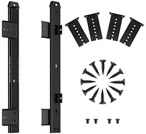 FRMSAET Glissières de tiroirs sous montant 306/356/406/456 mm-306 mm Noir | Rails métalliques épaissis à roulements à billes, quincaillerie pour tiroirs d'armoire, clavier et outils, hauteur réglable