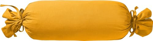 Erwin Müller Nackenrollenbezug Single-Jersey Murnau - gelb Größe 40x15 cm Ø - bügelfrei, strapazierstark, elastisch, mit Bindeband