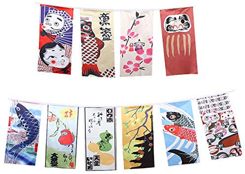 Perfeclan Verschiedene Japanische Flaggen Banner Pack für Küche Restaurant Türverzierung, E
