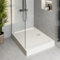 Podium® 900 x 760 x 140mm White Bathroom Non Slip Tray for Enclosures Cubicles & Wet Room with Waste + Riser Kit, Rectangular