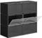 SONGMICS Boîtes à Chaussures, Lot de 6, Coffre de Rangement, Empilable, avec Porte, en Plastique, Pointure jusqu’à 46, 36 x 28 x 22 cm, Noir LSP06CB