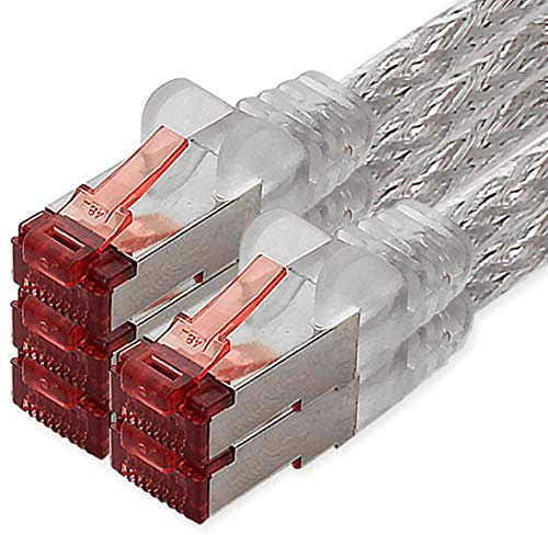 1CONN Cat6 Netzwerkkabel 5 X 1m transparent Ethernetkabel Lankabel Cat6 Lan Netzwerk Kabel Sftp Pimf Patchkabel 1000 Mbit s