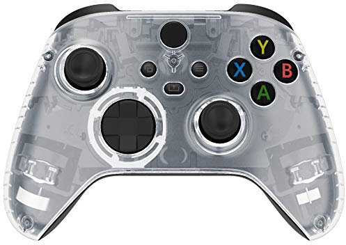 eXtremeRate Cover Ricambio per Xbox Series X S Joystick,Custodia Scocca Frontale Case DIY per Xbox Series X S Controller Model 1914-Trasparente