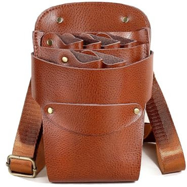 aolaso - Custodia per forbici da parrucchiere, in vera pelle morbida, per parrucchieri