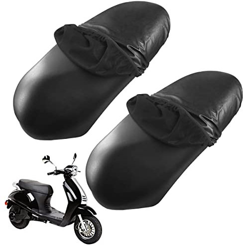 2 PCS Motorrad Sitzbankbezug, PU Leder Sitzbezug Motorrad, Motorradbezug Sitzbankabdeckung Wasserdicht, Universal Motorrad Kissen Sitzabdeckung Staubkissenbezug für Motorrad Roller Sitzschutz, Schwarz