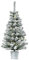 HOMCOM Árbol de Navidad Pequeño Artificial 90 cm con Luces LED 116 Ramas Maceta Desmontable y Soporte de Metal Decoración Navideña para Interior Ø40x90 cm Verde y Blanco