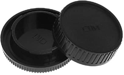 Yushu - Bouchon de boîtier d'objectif arrière, ensemble de cache d'appareil photo, protection contre la poussière à vis en plastique noir, compatible avec Minolta, pour MD X700 DF-1