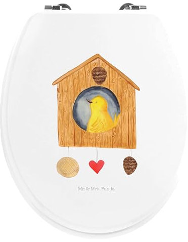 Mr. & Mrs. Panda Motiv WC Sitz Vogel Haus - Geschenk, Lieblingsort, WC-Sitz, Klobrille, Eigenheim, Klodeckel, Tiere, Gute Laune, Castle,