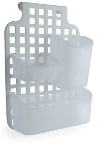 HOMION 2 Tier Large Hanging Bathroom Organiser Unit Shower Rack Storage Caddy With Plastic Extra Deep Baskets (Over Cabinet Hanging)
