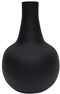 LaLe Living Vase Lamia in Schwarz, H: 23cm, Matte Oberfläche als dekorative Tischdeko Blumenvase im Wohnzimmer, Büro und Esszimmer