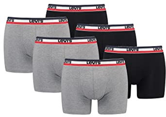 Levi's Herren Sportswear Logo Men's Boxer Briefs (6 Pack) Boxer Shorts, Farbe:Middle Grey Melange, Bekleidungsgröße:S