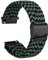 WOCCI 22mm Intrecciato Nylon Cinturino per Orologio da Uomo e da Donna, Regolabile Fibbia Nera (Verde Nero)
