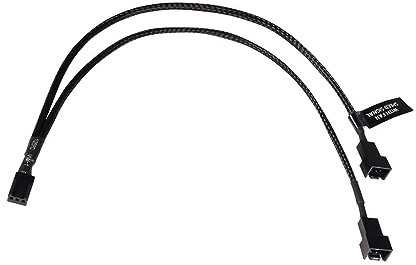ALPHACOOL 18689 - Divisor en Y de 3 pines a 2 de 3 pines de 30 cm, cable modding con manguito, color negro