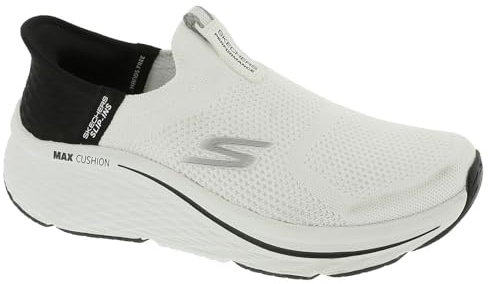 Skechers MAX Cushioning Elite 2.0 Eternal - Tenis sin Cordones para Mujer, Blanco y Negro, 38 EU