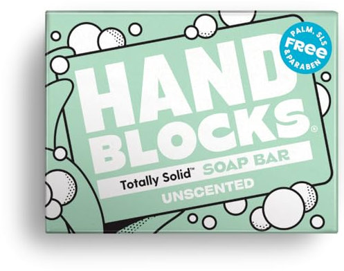 Hand Blocks: Unscented - Cold Processed Natural Soap Bars - Plastic, Palm, SLS, SLES & Paraben Free