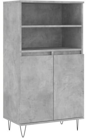 vidaXL Highboard Betongrau 60x36x110 cm Holzwerkstoff