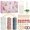 Macrame Kit,Macrame Kit for Beginners,656 Feet 3mm Macrame Cord,Natural Cotton Yarn Macrame with Wooden Beads,Wooden Poles,All Accessories to Make Macrame Plant Hanger,Macrame Wall Hanging Craft Kit