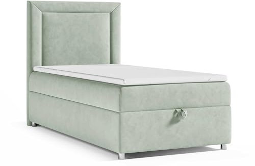 Trinity K3 Einzelbett | Boxspringbett mit Bonell Federkernmatratze | MatratzenTopper | Bett mit Stauraum | Lieferung an die Bordsteinkante