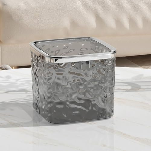 croselyu Mini Desktop Mülleimer mit Deckel Sanitär Eimer schälen Melone Samen Shell Müll Mülleimer Auto Mülleimer,1 Stück (Grey)