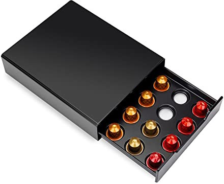 Wrobic Kaffee Kapselhalter, Kapsel Aufbewahrung Schublade für Nespresso Originalline, K Cup, Dolce Gusto, KaffeeMaschine Ständer & Kaffeepads Organizer, 20 Kapseln