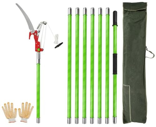 Astsäge mit Teleskopstiel 8M Handsäge, Astschere Baumsäge Gartensäge mit Tragetasche und Sägeblätter, Schere Teleskopsäge, Hochentaster Handsäge für Hohe Äste, Stangensäge Handstielsäge