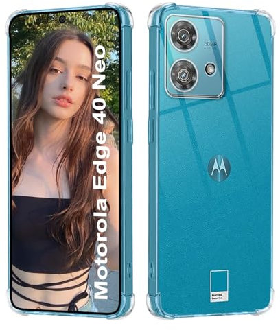 ISOI - Cover compatibile con Motorola Edge 40 Neo Custodia, con Paraurti Airbag Antiurto Protezione Completa, Case Protettiva in Silicone TPU Ultrasottile e Morbido - Trasparente