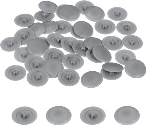 sourcing map 100PCS Screw Cap Covers, 12mm Waterproof Plastic Screw Decorative Caps for Phillips Cam Lock Nuts Self-Tapping Screws, Dark Gray