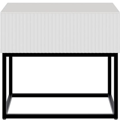 Selsey Nachttisch Beistellschrank Beistelltisch Nachtschrank Mit Schublade Graubeige Schwarze Beine Veldio