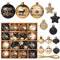 Kesote 52 Palline di Natale Nere e Oro, Decorazioni Natalizie per Albero di Natale Glitter Palle di Natale Decorazioni Natalizie Addobbi Decorativi di Natale, 3/4/6 cm