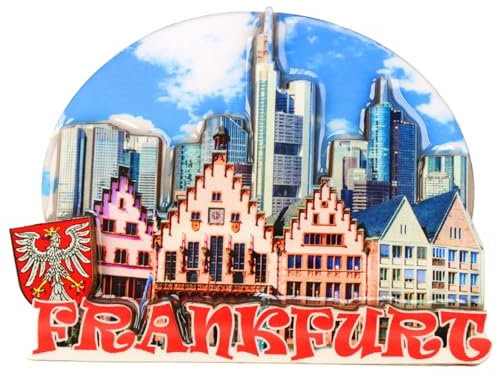 Souvenir Magnet Frankfurt Skyline 8,5 x 7 x 1 cm Kühlschrankmagnet Deko GCG 719493