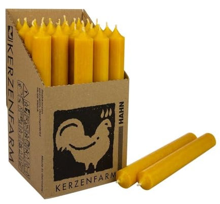 Stabkerzen 10 Stück Tafelkerzen durchgehend gefärbt Spitzkerzen für die Tisch-Deko zur Hochzeit Weihnachten & Party Farbe: Curry - Gelb Höhe:18cm