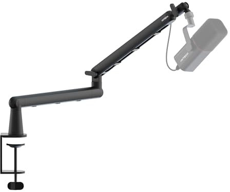 IXTECH Microphone Boom Arm, Low Profile 360° Swivel Mic Arm, Adjustable Height with Detachable Rise Column and Built-In Cable Management for Streaming and Recording (VIPER)