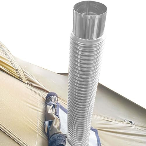 Tuyau de cheminée – Tuyau de ventilation en acier inoxydable pour poêle à pellets, tuyau flexible de cheminée de poêle à granulés | Tuyau d'évacuation d'air pour chauffage domestique | Tuyau