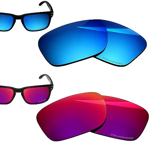 BlazerBuck Polarisierte Ersatzgläser für Oakley Sylas Asian Fit OO9448F 58 mm Sonnenbrille, 2 Stück, Burned Starry & Ice Blue, 0