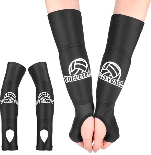JIEYAO 1 Paar Volleyball Armschoner für Erwachsener, Unterarmschoner mit Anti-Rutsch Schutzpolster und Daumenloch Elastische Volleyball Armmanschetten Unterarmschutz Arm Sleeves Zubehör