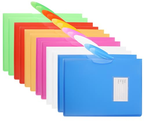 Präsentationsmappen aus Kunststoff mit mittelseitigem Schwingclip, A4-Briefgröße, Papier, Büro, Geschäftsdokumente, Lebenslauf (12 Stück, 6 Farben)
