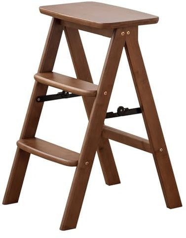 ZUGLQYSX Zusammenklappbare Holzleiter Klappbare Trittleiter, tragbare Holzleiter, Stuhlregal, multifunktionale hohe Hockerleiter for Haushalt, Küche, Garten, Bibliothek FüR Haus Und Camping