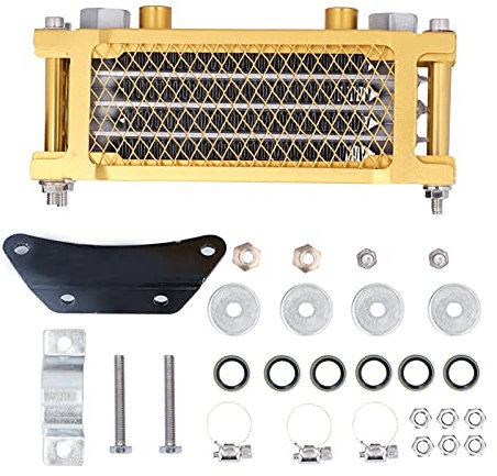 Kit de refrigerador de aceite de motor universal Radiador de oro con aesorios de montaje Disipación de calor rápido para 125 250 motocicleta Pit Bike ATV