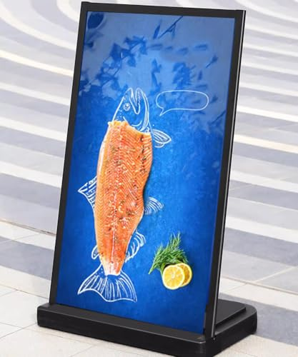 HEFJIAYCIQ Support D'affiche De Rue Avec Socle, Présentoir Publicitaire Sur Pied De 23 X 39 Pouces, Porte-Affiche Pour Entreprise, Usage Intérieur Et Extérieur,Noir,60x100cm/23x39inch