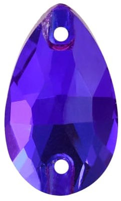 Strass da cucire con retro piatto, in vetro, viola, per decorare abiti da sposa, 7 x 12 mm, 36 pezzi