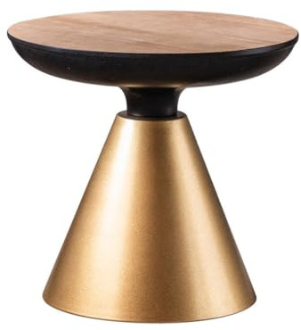 ATREDESES Couchtisch, Ecktisch, Beistelltisch, Retro-Stil, WABI-sabi, B & B, Hotelcafe, kleiner Teetisch aus Eisen, Schlafzimmer, kleiner Balkon, Beistelltisch für Sofa (Gold)