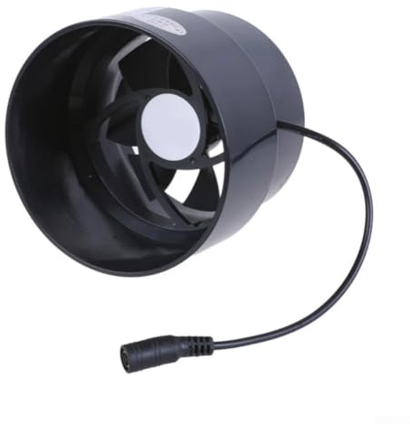 Filteilect 12V Inline Duct Fan 100-110mm Adjustable Size Ventilation System 3600RPM Low Energys 5W For Home Bathroom Kitchen Greenhouse(Air outlet)