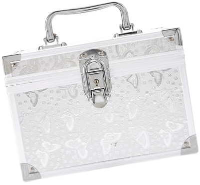 MotiveTech Make Up Box, Beauty Case, Koffer, Organizer, Kosmetikaufbewahrung, Aluminium, Kompakt, Tragbar, mit Griff, für Geschenk, Salon, Frauen, Reisen, Silber